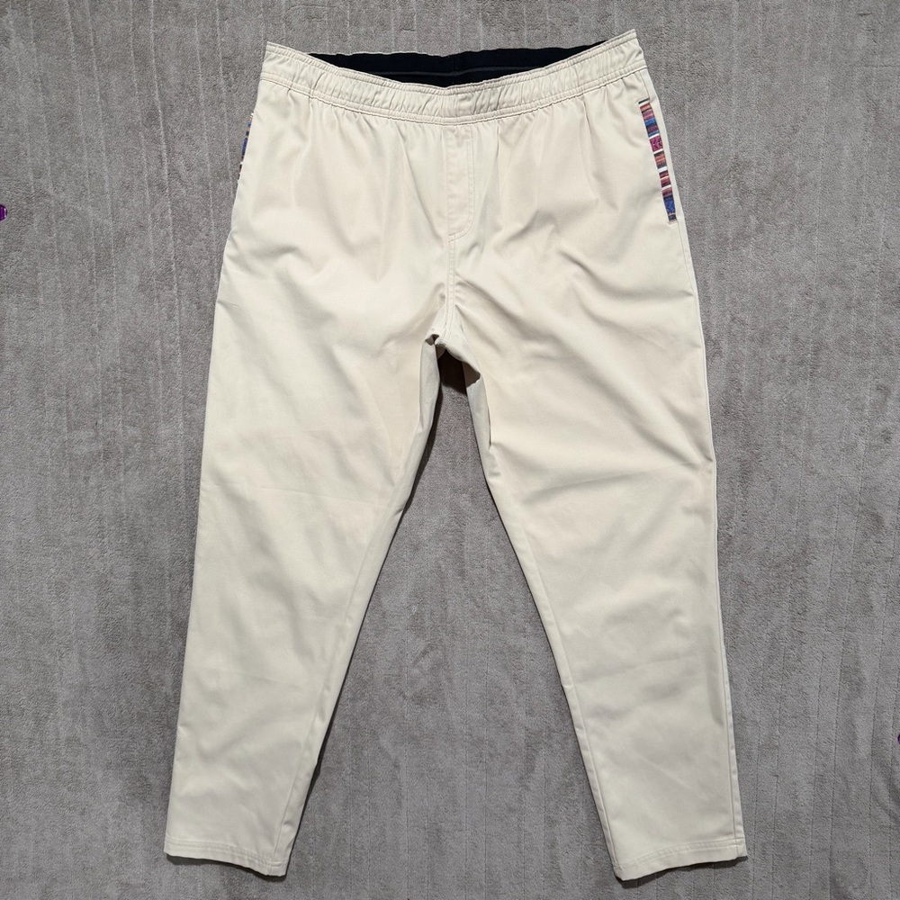 Wowie Sapien Pants Men's Sz XL Casual Stretch Tapered Fit Aztec Tan Beige Chinos